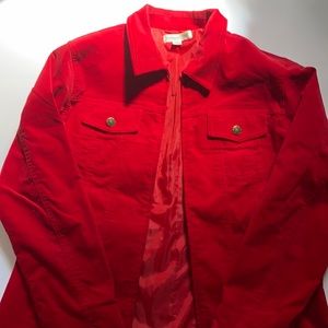 Coldwater Creek Red Velvet Jacket